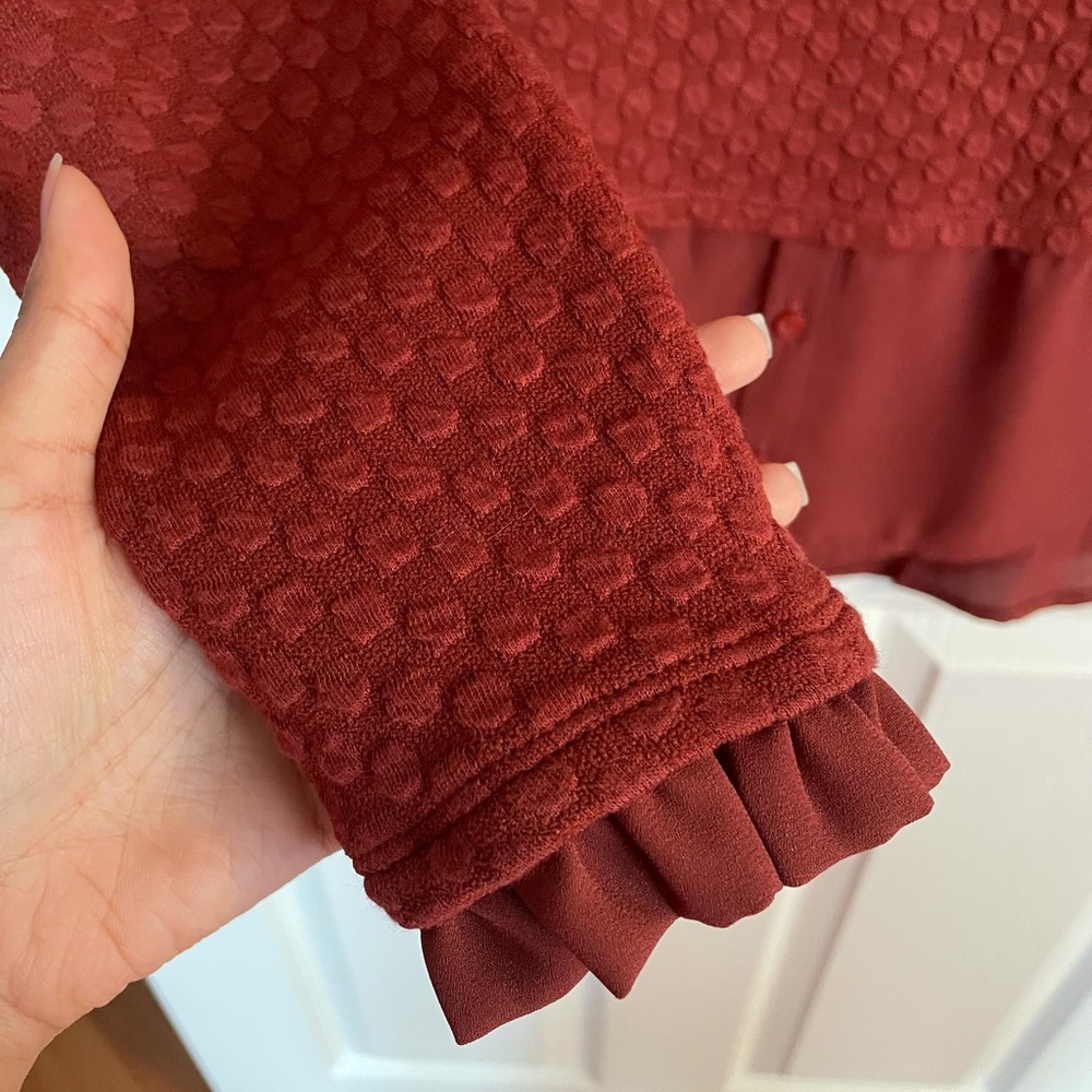 Elle Ruffle Neck Layered Sweatshirt - Picture 7 of 13